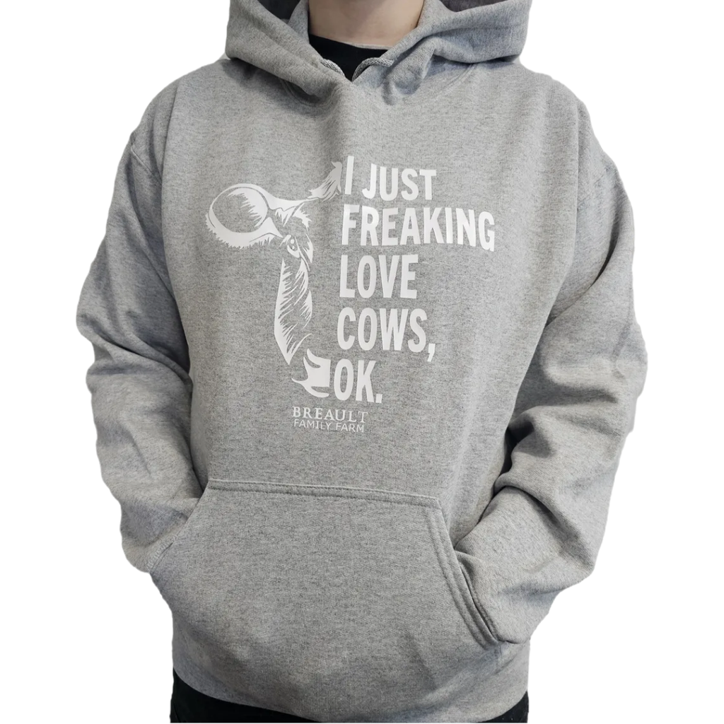 "I Just Freaking Love Cows" Adult Hoodie