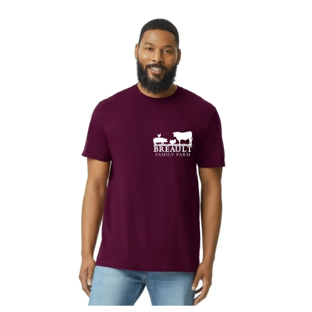 Breault Family Farm Adult T-Shirt Pocket Logo