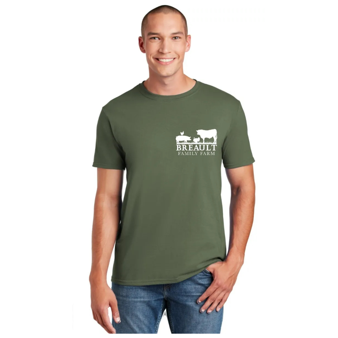 Breault Family Farm Adult T-Shirt Pocket Logo