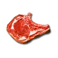 Raw prime rib steak on a white background