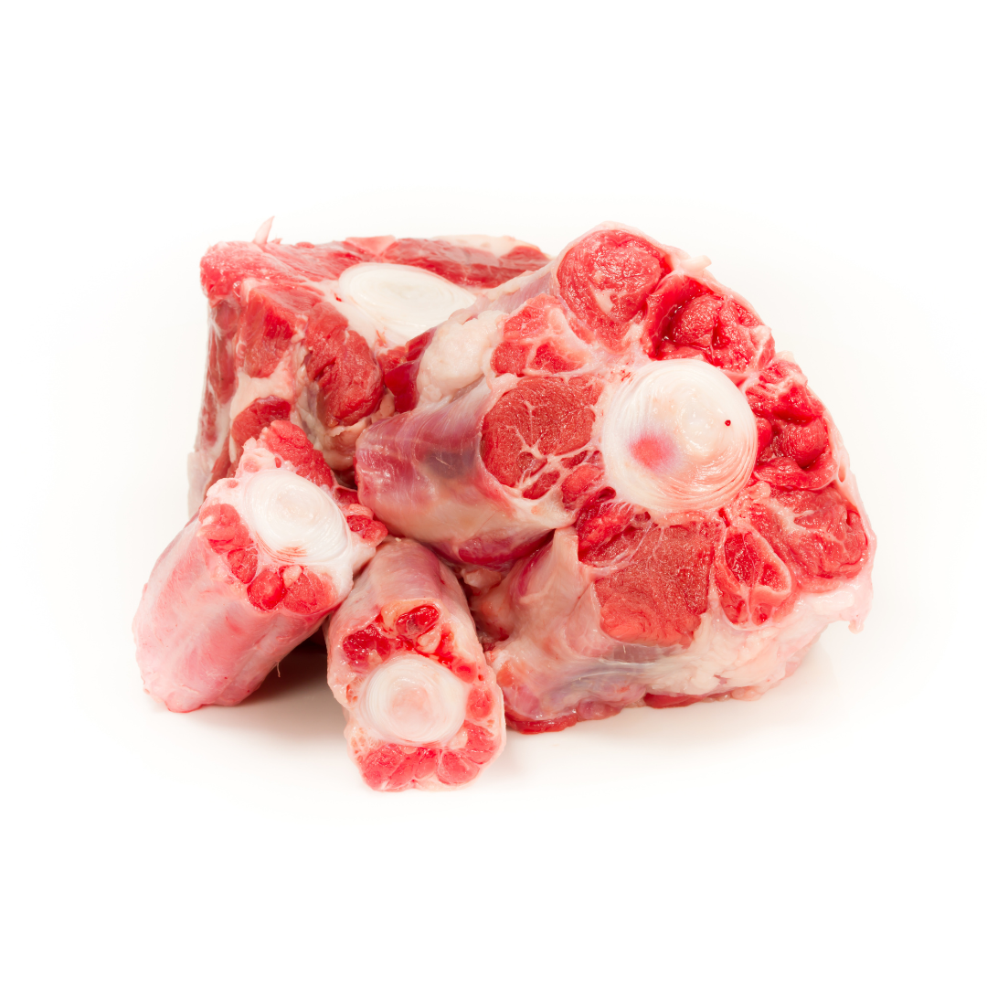 beef oxtail on a white background