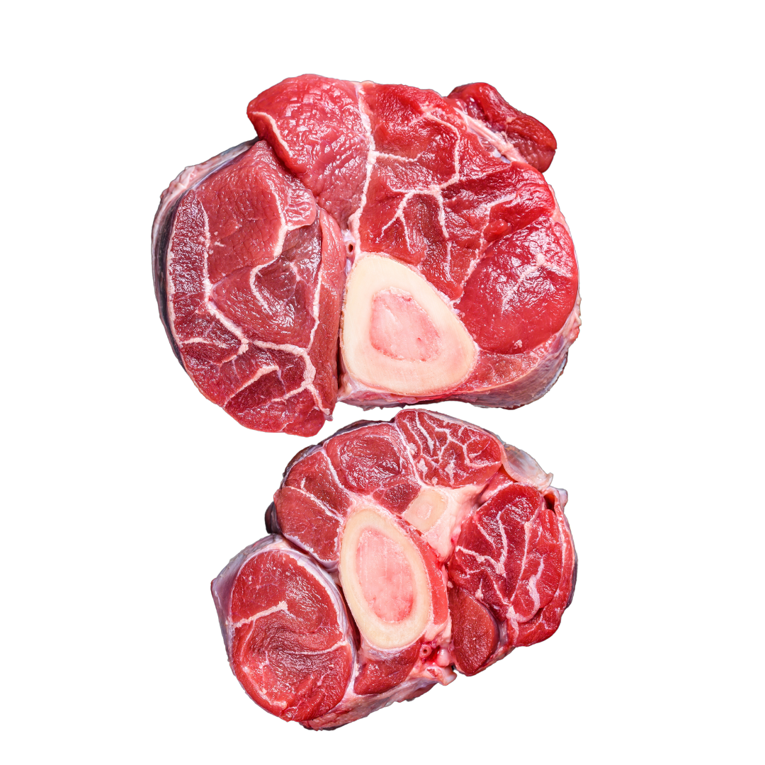 Beef shanks on a white background
