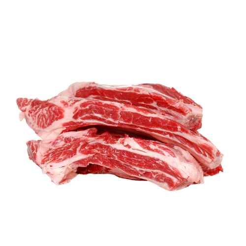 beef braising ribs on a white background