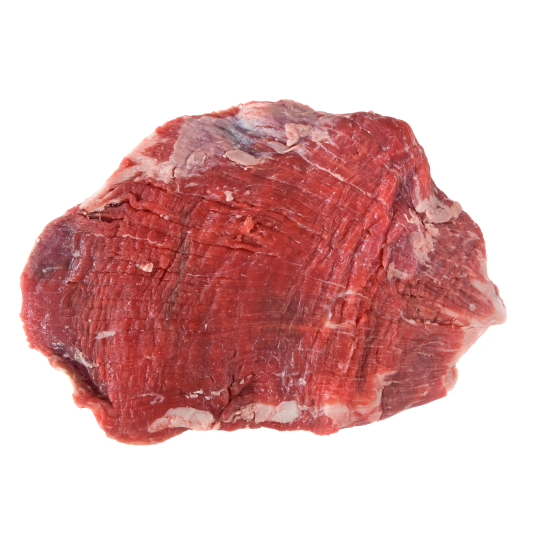 Beef flank steak on a white background