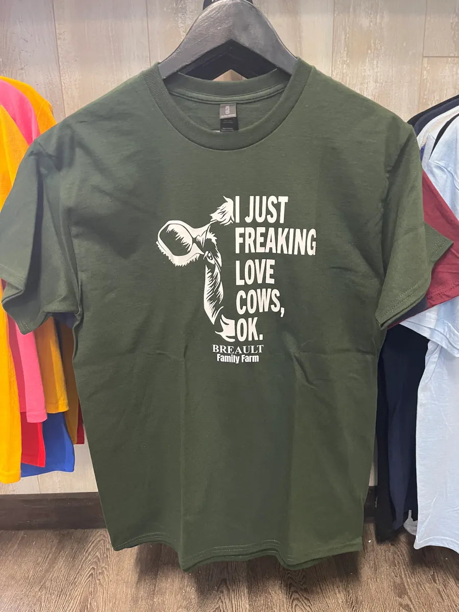 "I Just Freaking Love Cows/Chickens" Adult T-Shirt