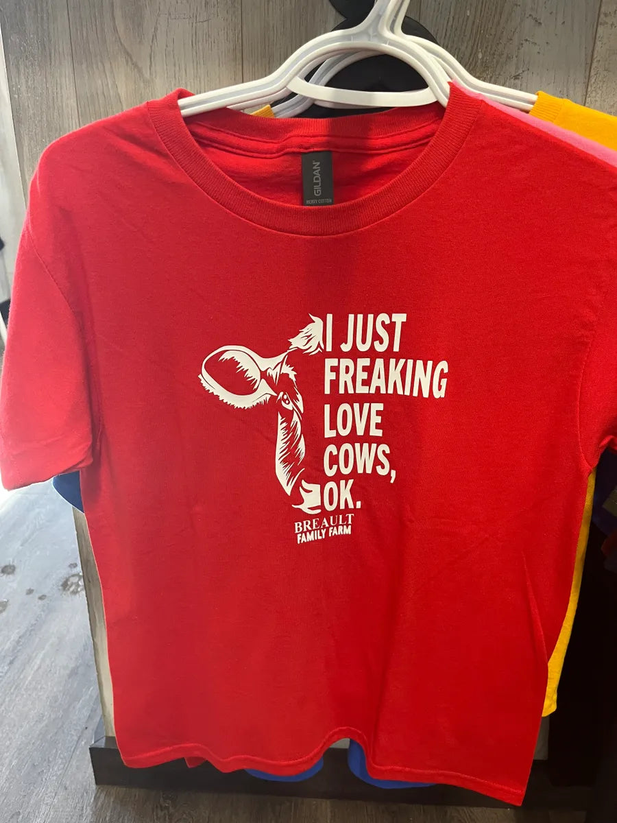 "I Just Freaking Love Chickens/Cows" Kids T-Shirt