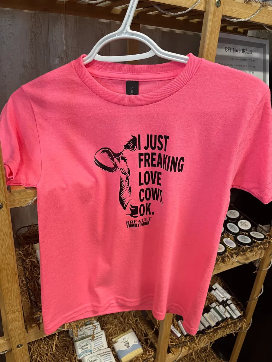 "I Just Freaking Love Chickens/Cows" Kids T-Shirt