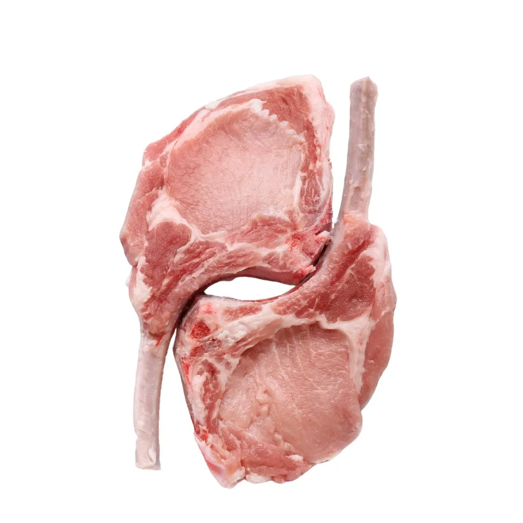 Raw pork shoulder on a white background