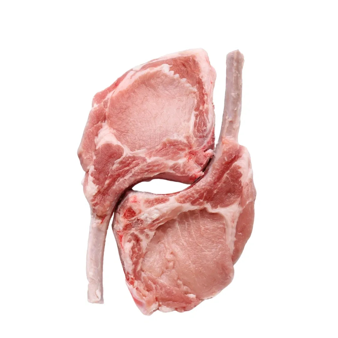 Raw pork shoulder on a white background