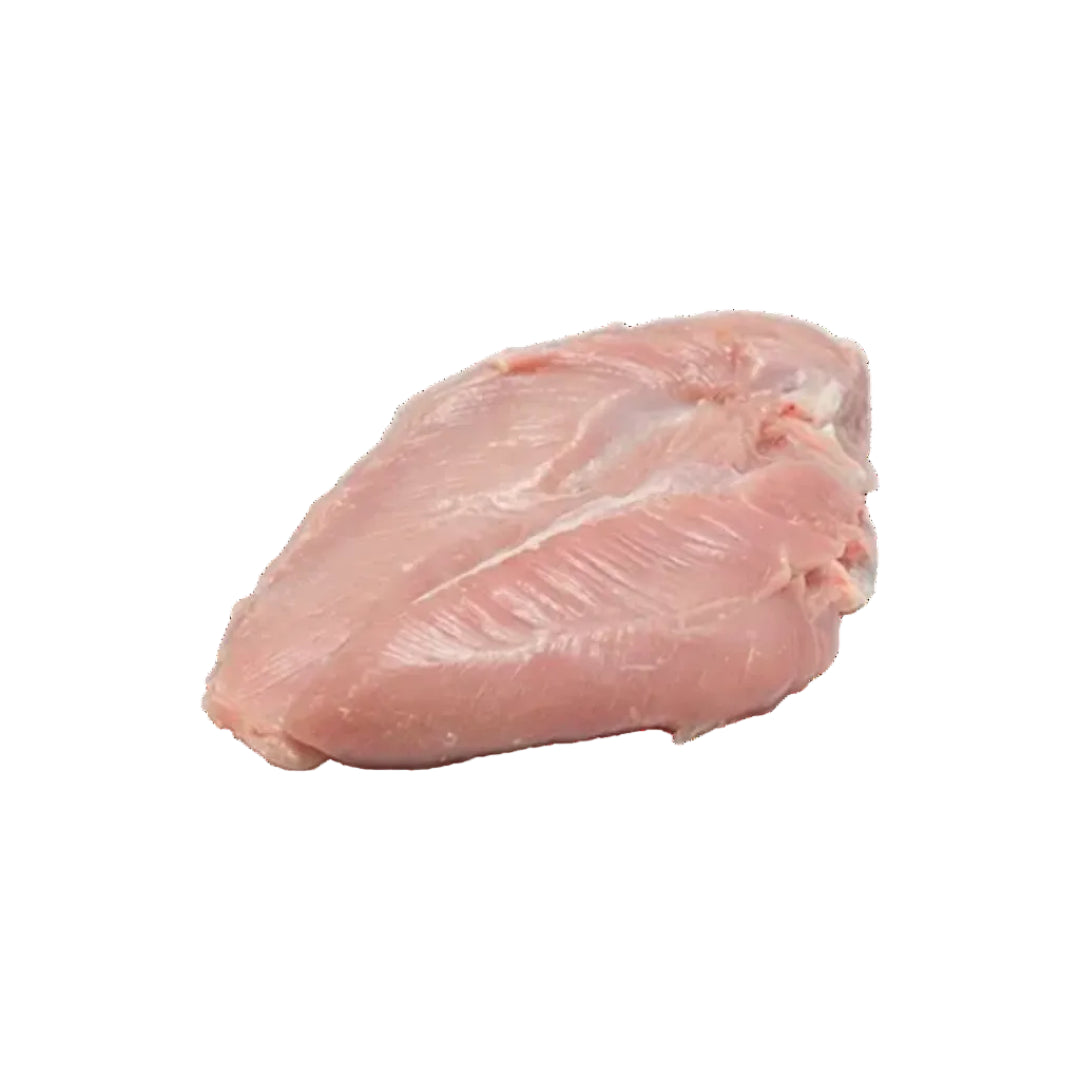 Raw turkey breast on a white background