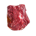 Bison sirloin tip roast on a white background