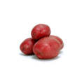 Red potatoes on a white background